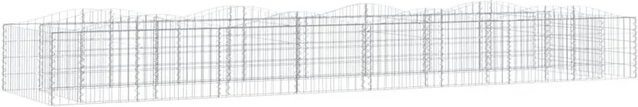 Furnicato Gabionen-Hochbeet mit Hochbogen aus verzinktem Eisen in Silber, B/T/H: 400 x 100 x 50 cm - Bild 1