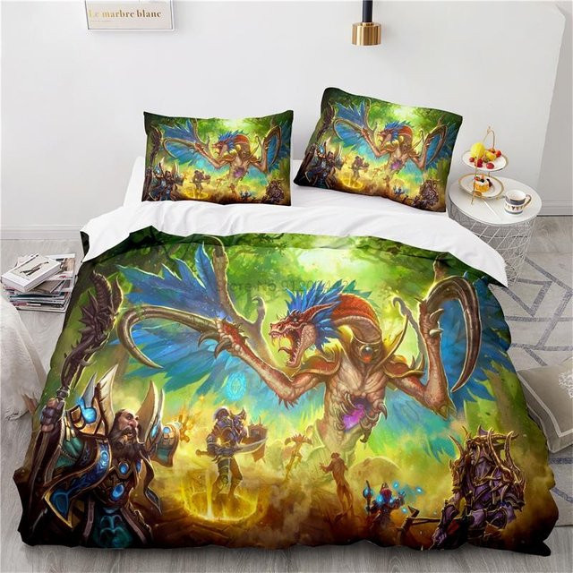 World of Warcraft Bettwäsche Set Horde Banner Flagge mit Bettbezug und Kissenbezug von Binchi Fitness, Mehrfarbig, B/H: 135 x 200 cm - Bild 1