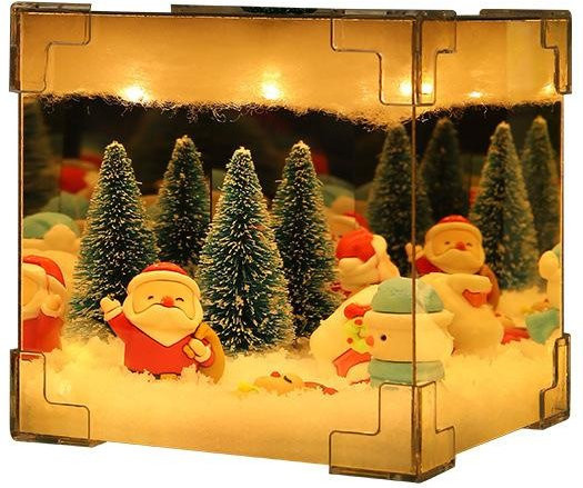 Yiran Furniture Weihnachts DIY Zauberwürfel Dekoration mit LED und Weihnachtsmann-Ornamenten in Mehrfarbig - Bild 1