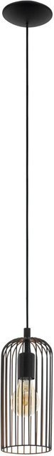 Eglo Pendelleuchte Roccamena Schwarz-Kupfer, 1-flammig, Durchmesser: 13 cm, Höhe: 110 cm - Bild 1