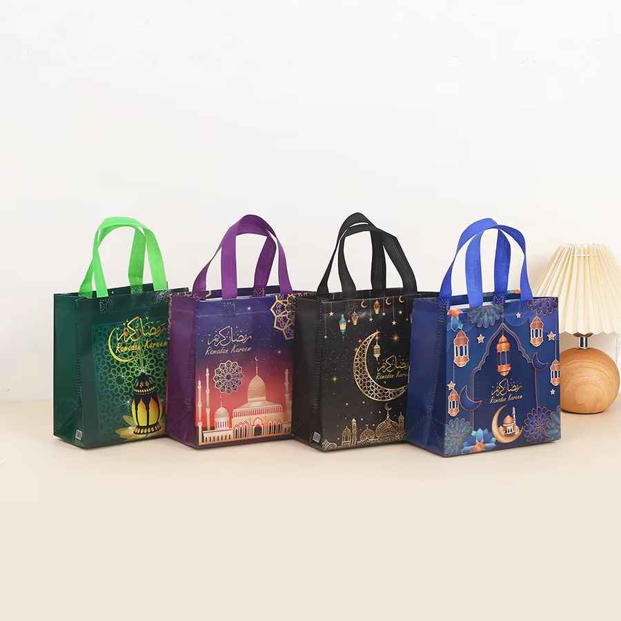 Cyuan Eid Mubarak Geschenktaschen aus Vliesstoff mit Mond und Sternen für Ramadan und muslimische Feiertage, 4 oder 8 Stück - Bild 2