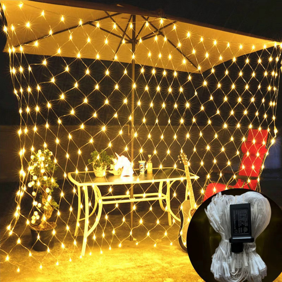 HEGEHE LED Netz Lichterkette RGB mit Timer und 8 Modi, IP44 wetterfest, Warmweiß und Multicolour - Bild 2