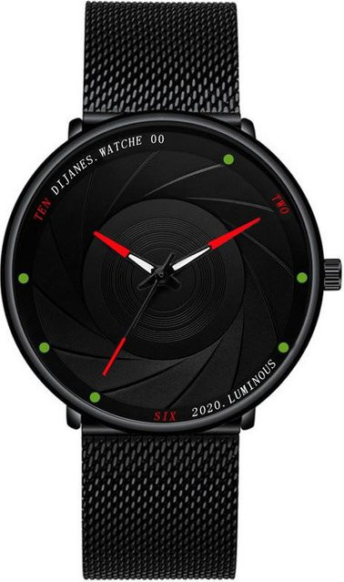 Armbanduhr Quarz, Edelstahl, Schwarz, 40 mm, Herren - Bild 1