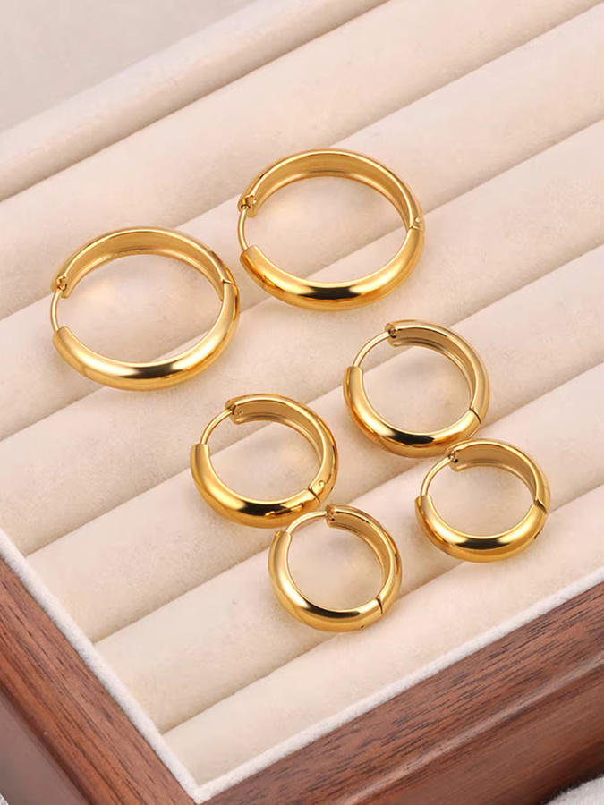 Lokaer Creolen Edelstahl, Gold, Damen - Bild 2