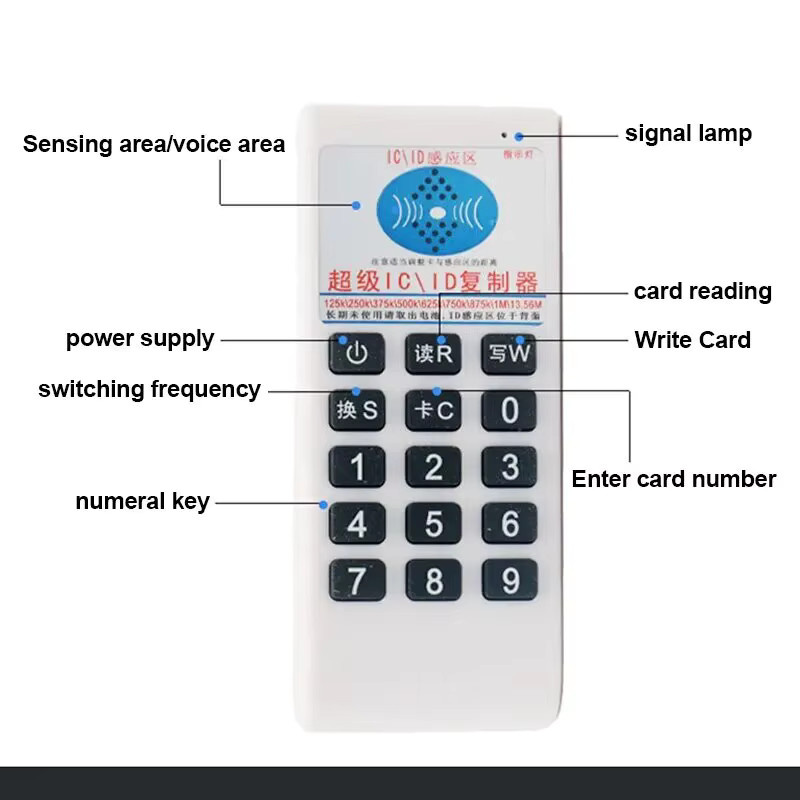 5yoa Handheld RFID NFC IC Kartenleser und Duplikator in Weiß mit Frequenz 125kHz bis 13,56 MHz - Bild 2