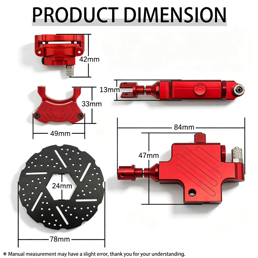 TOP SPEED RC WORLD Upgrade vorderes Rad-hydraulisches Scheibenbremsen-Set, Zubehör, 1:5, Metall, Grau - Bild 2