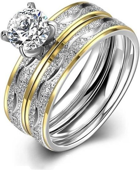 POMOiii Ringe Edelstahl, Silber, Zirkonia, Damen - Bild 1