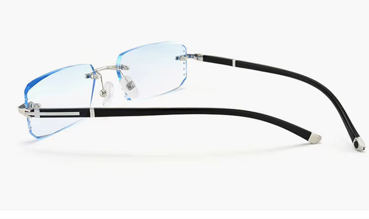 Shatar Lesebrille, randlos, rechteckig, transparent, Metall, Unisex - Bild 3