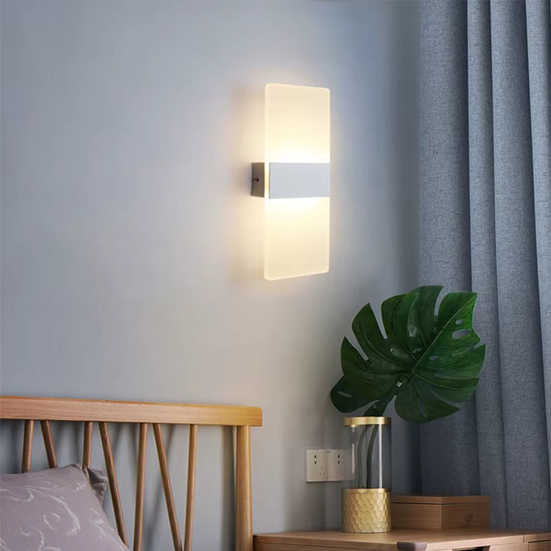 LED Acryl Wandleuchte in Weiß mit warmweißem Licht für Wohnzimmer, Korridor und Schlafzimmer - Bild 4