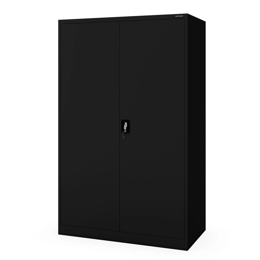 JAN NOWAK Metall-Büroschrank JAN II D600 Schwarz mit verstellbaren Regalböden und Schloss, H: 185 cm, B: 115 cm, T: 60 cm - Bild 2