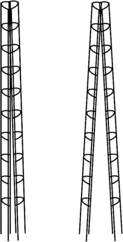 Bellissa Bohnenturm Obelisk aus verzinktem Stahl in Silber - Bild 1