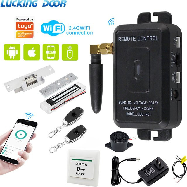 LUCKING DOOR Tuya App Fernbedienungs-Kit für Zugangskontrollsysteme in Schwarz - Bild 1