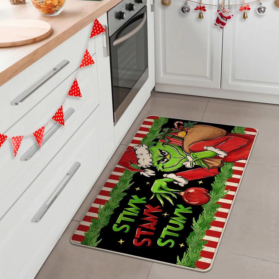 VIKAMA Weihnachts-Fußmatte in Grün für Innen- und Außenbereich mit lustigem Design - Bild 3