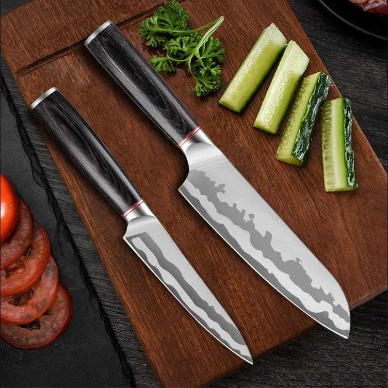 GuanQi Fleischbeil aus Edelstahl mit Holzgriff, gehämmerte Chef-Metzger-Messer in Silber - Bild 5
