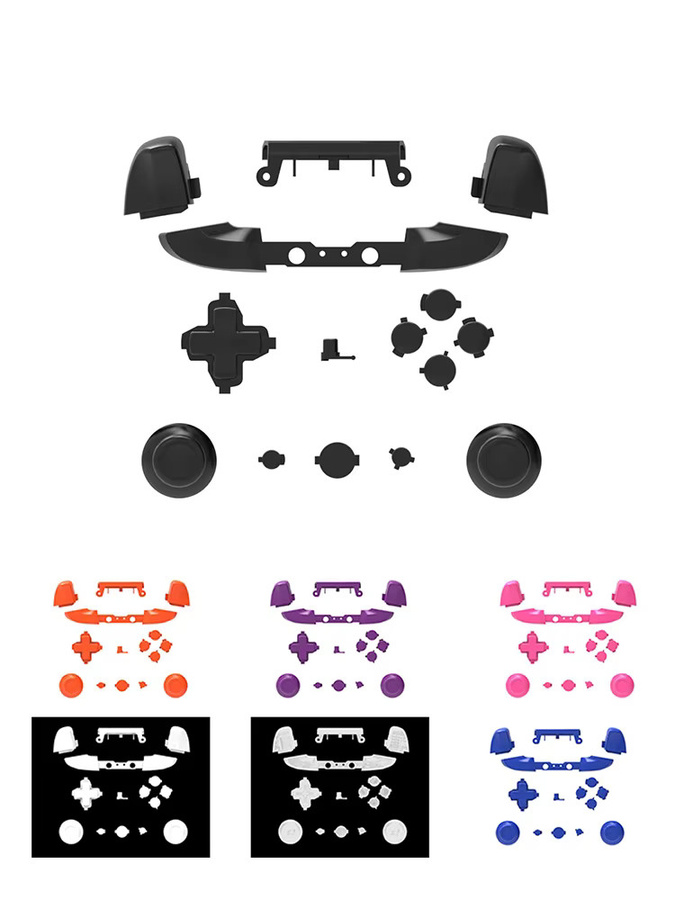 DATA FROG Matte Ersatztasten-Kit für Xbox One Slim Controller in Schwarz und Lila mit ABXY-Tasten für DIY-Reparaturen - Bild 4