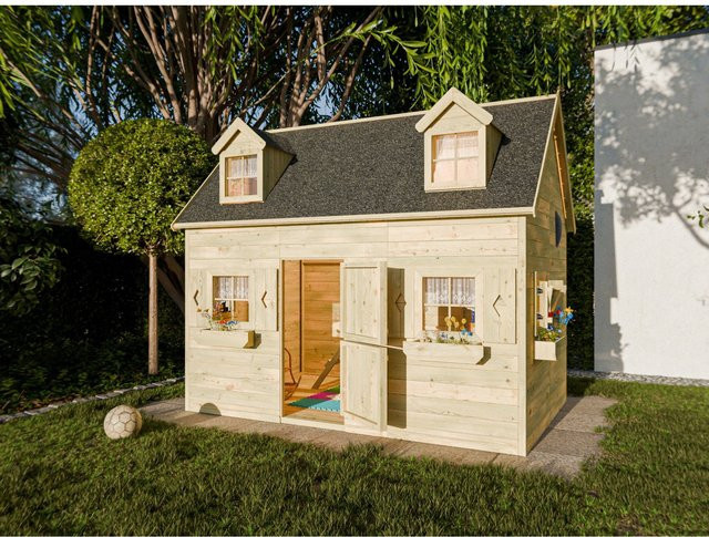Prestige Garden Spielhaus Barcelona aus Holz in Beige, kesseldruckimprägniert - Bild 1