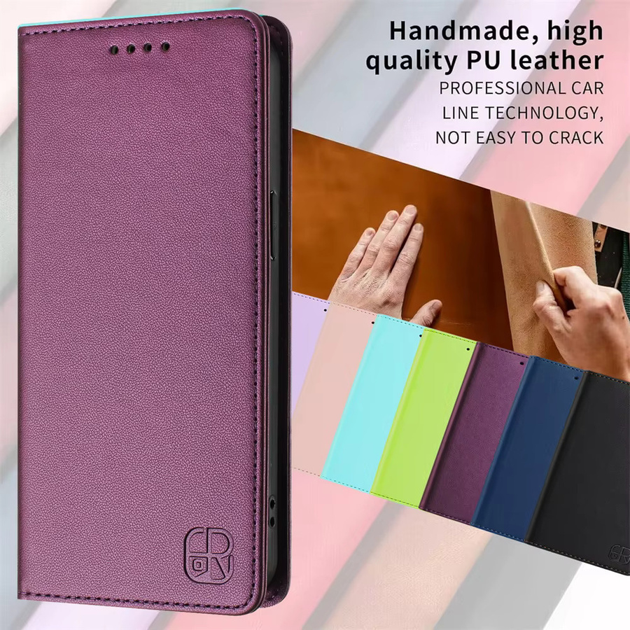 Luxus Leder-Brieftasche Flip-Cover Handyhülle für Xiaomi Poco F8 F7 Ultra F6 F5 X7 X5 X4 Pro X3 NFC F3 in Schwarz oder Lila - Bild 4