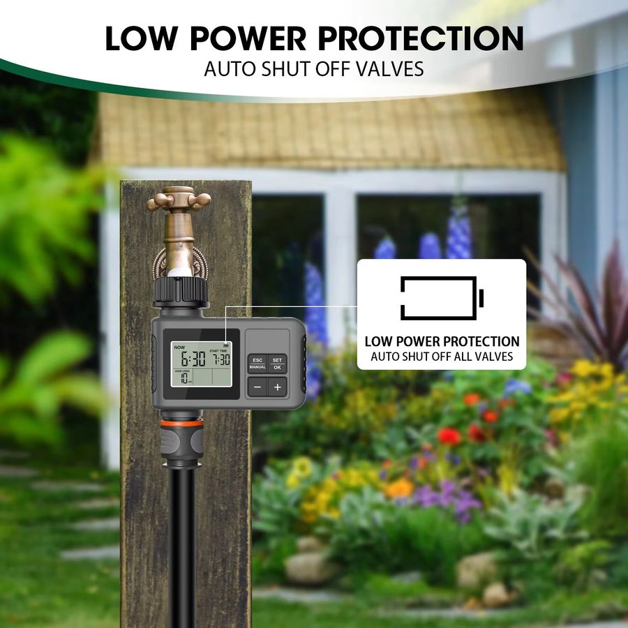 Insoma Automatischer Bewässerungstimer mit LCD-Display und IPX5 Wasserschutz für dein intelligentes Gartenbewässerungssystem - Bild 3