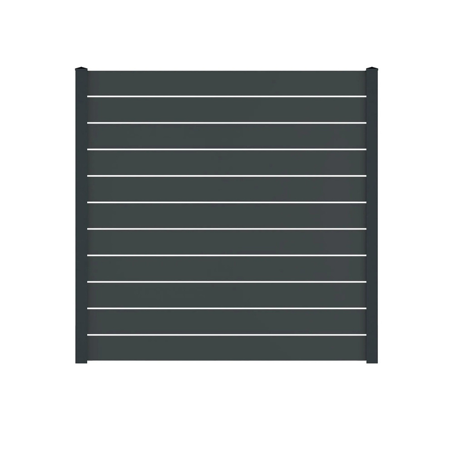 Vidual Sichtschutzzaun Line 150 aus Aluminium in Anthrazit, pulverbeschichtet, zum Aufdübeln, Höhe: 175 cm, Breite: 1953 cm - Bild 2