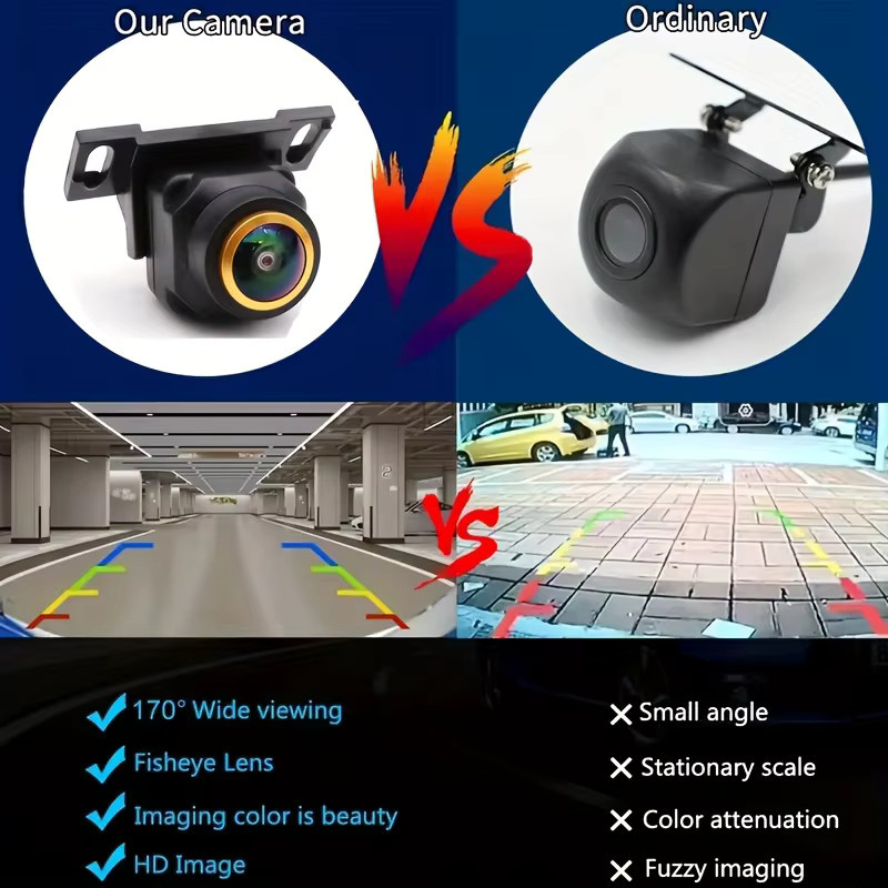 Bileeko 1080P Full HD Autokamera mit 170 Grad Weitwinkel, Nachtsicht und umschaltbarem AHD/CVBS Modus in Schwarz - Bild 5