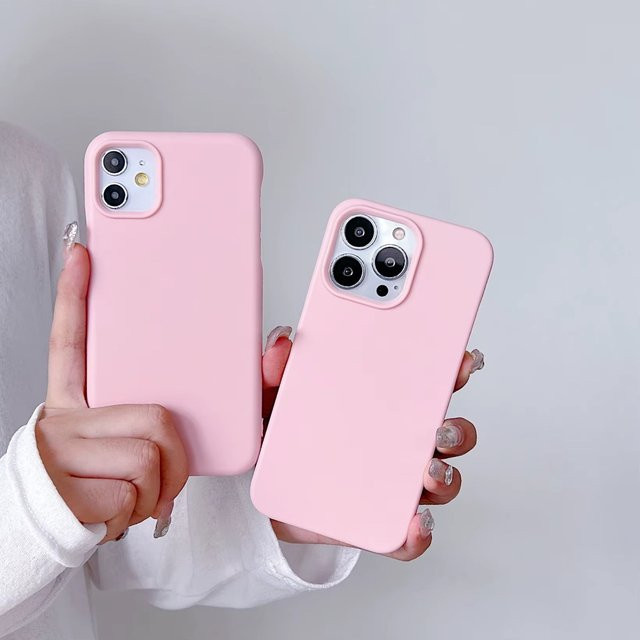 Rosa halbstoßfeste Silikon-Schutzhülle für iPhone 11 bis iPhone 17 Pro Max, ultradünn und langlebig - Bild 1