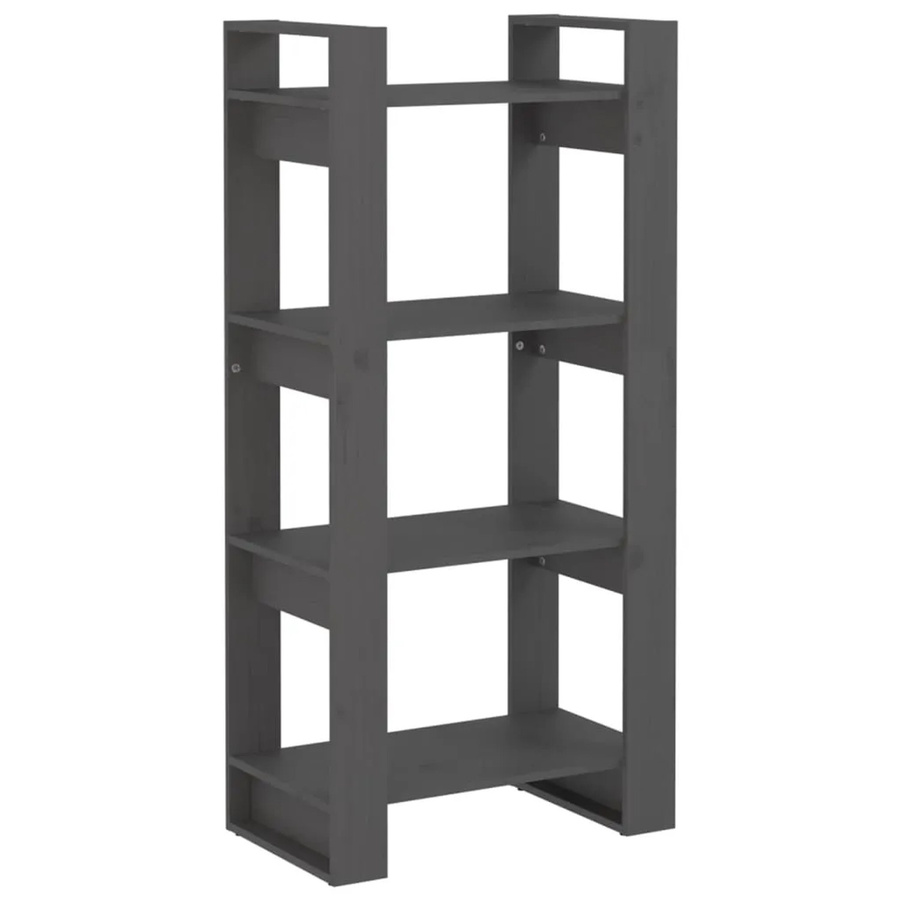 vidaXL Bücherregal und Raumteiler aus Massivholz Kiefer in Grau, B/T/H: 60 x 35 x 125 cm - Bild 2