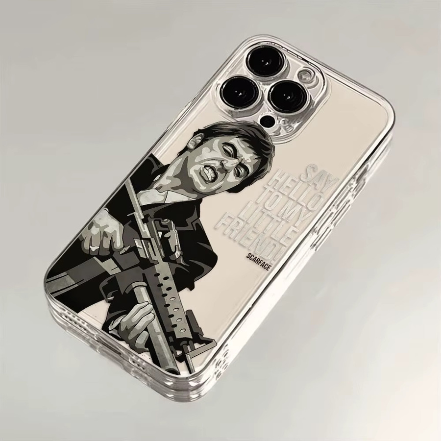 Stoßfeste Handyhülle im Tonny Montana Scarface Design für Apple iPhone 17 16 15 14 13 12 11 Pro Max Mini X XS XR 7 Plus und 16E - Bild 2