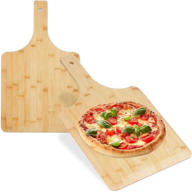 Relaxdays Pizzaschieber aus Bambus in Natur, 2er Set, B: 50 cm, T: 30 cm, H: 1 cm - Bild 1