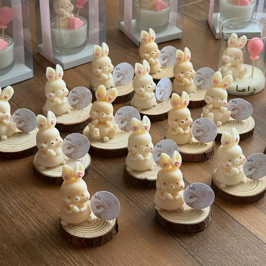 DNEJIU Kaninchen-Silikonform für DIY-Handwerk aus Gips, Sepiwachs, Kerzen und Harz in unregelmäßiger Form - Bild 2