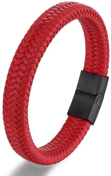 YIRAN Jewelry Lederarmband, Edelstahl, Schwarz, Herren, 18,5 cm - Bild 1