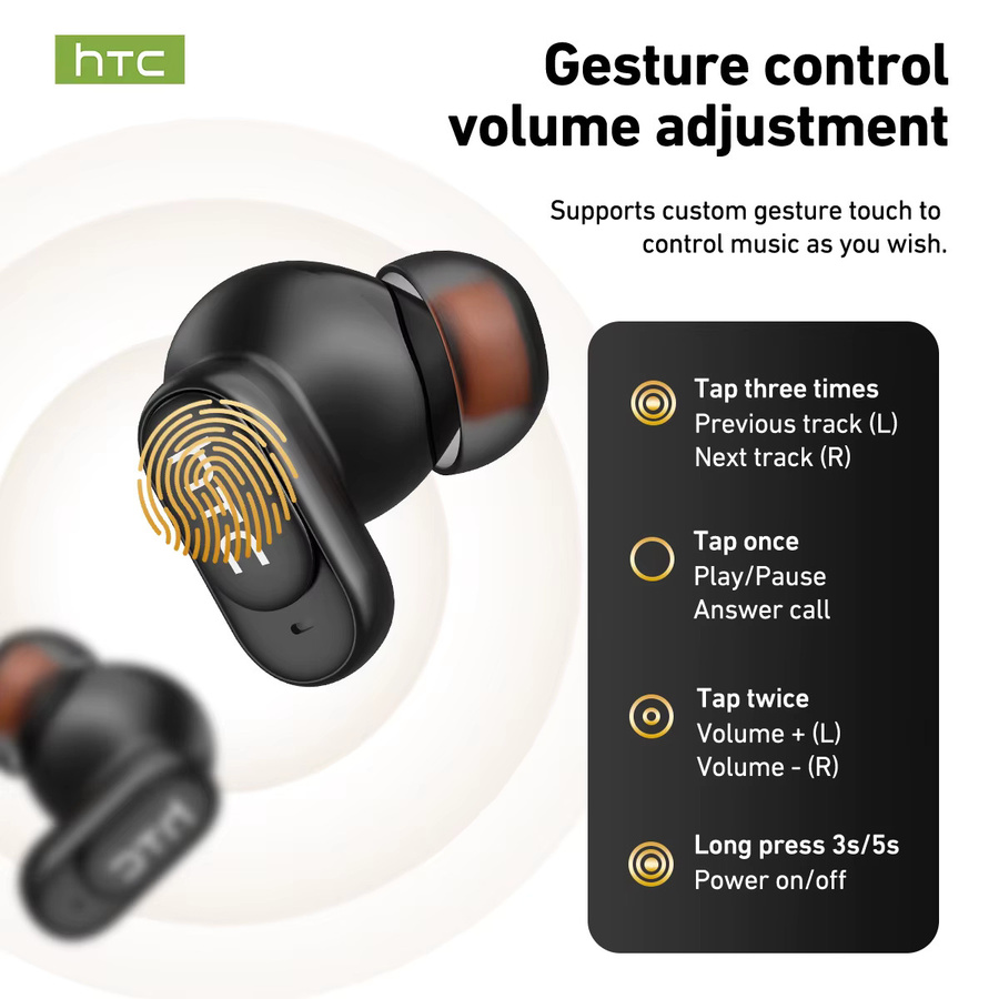 HTC NE79 Smart Translation Bluetooth-In-Ear-Kopfhörer in Schwarz - Bild 3