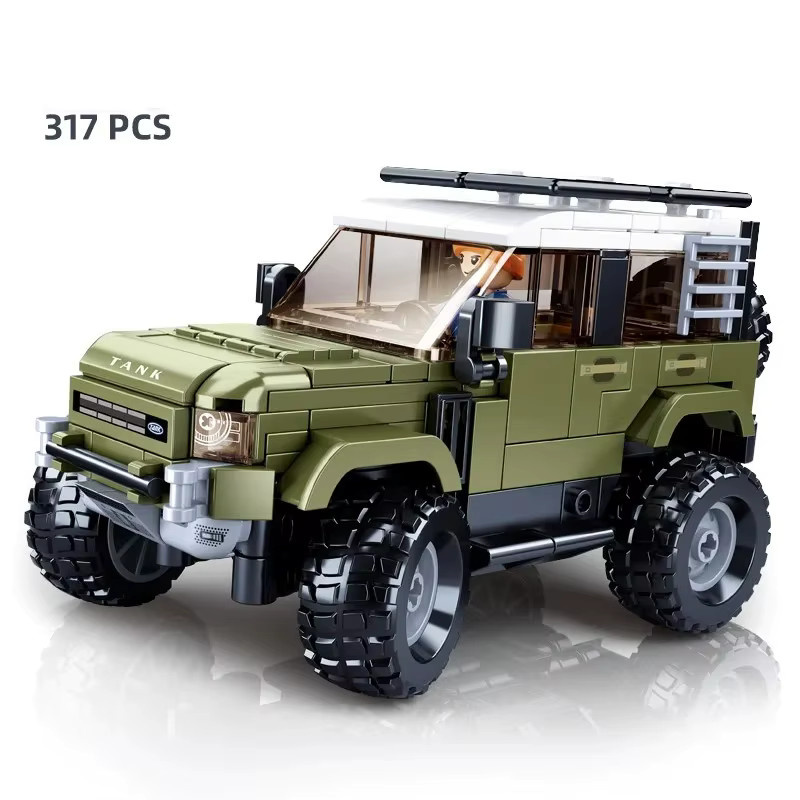 Sluban Hardline Geländewagen Bausteine Set in Grün mit 317 Teilen - Bild 3