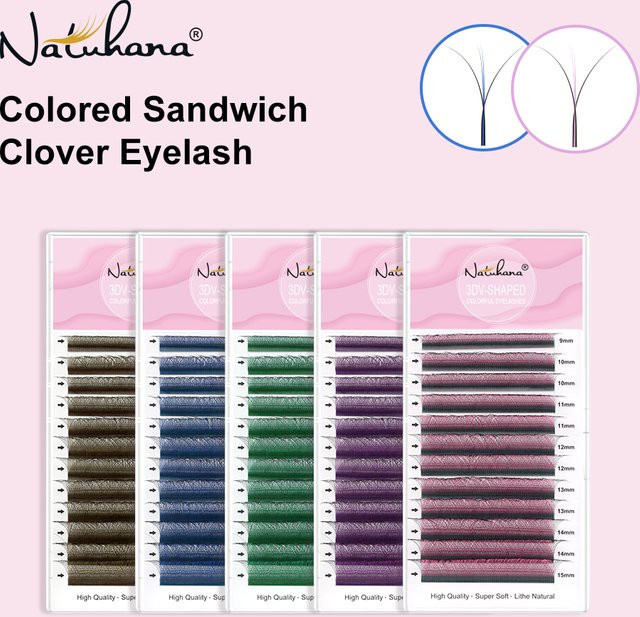 NATUHANA W-Form Wimpernverlängerung, Pink, Glänzend, Unisex - Bild 1
