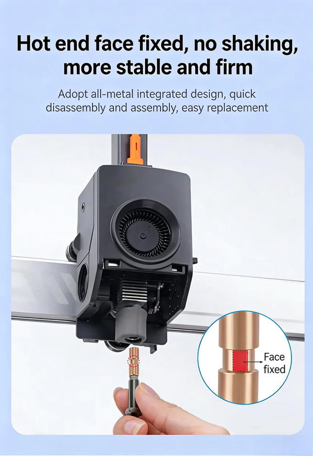 Anycubic Hotend-Kit für Anycubic Kobra 3 Max 3D-Drucker mit gehärteter Stahldüse und Kupfer-Halsrohr, abnehmbar bis 320 °C - Bild 2