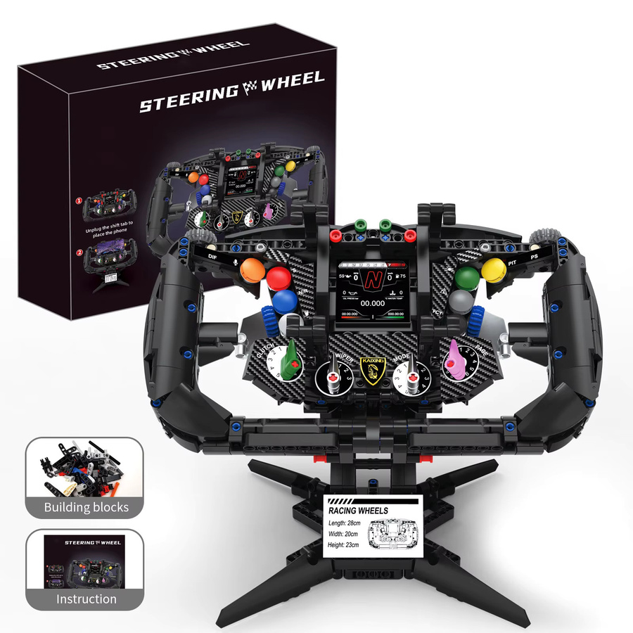 JAKI Sim-Racing-Lenkrad-Bausteine, im Dunkeln leuchtend, Montagemodell - Bild 4