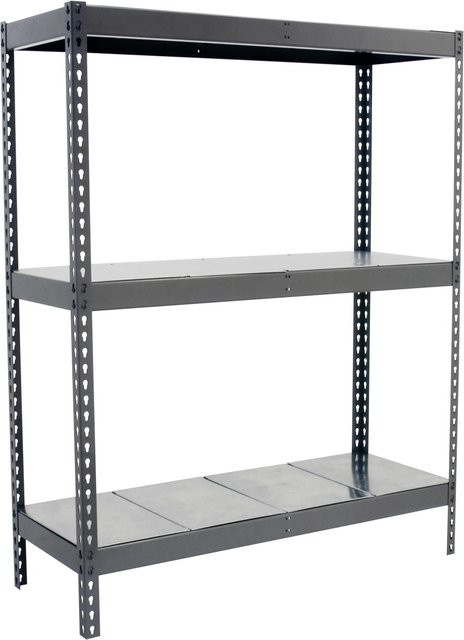 PROREGAL Schwerlastregal Metal Beast Three in Grau, 3 Ebenen mit verstellbaren Fachböden, H x B x T: 150 x 120 x 45 cm - Bild 1