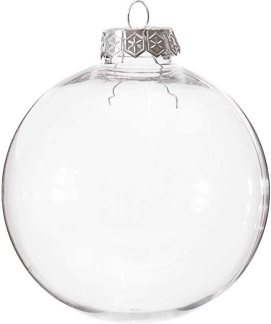 Rico Design Weihnachtskugel aus Kunststoff in Transparent, Durchmesser: 10 cm - Bild 1
