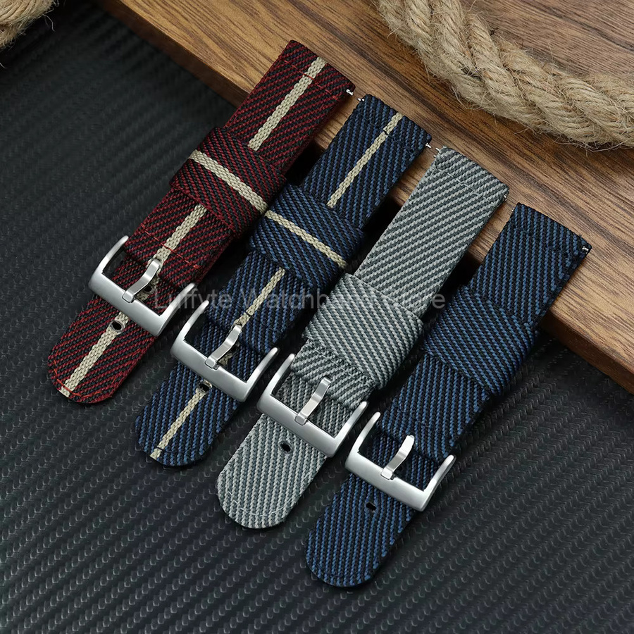 Uhrenarmband Nylon-Canvas, Edelstahl-Schnalle, Herren - Bild 2