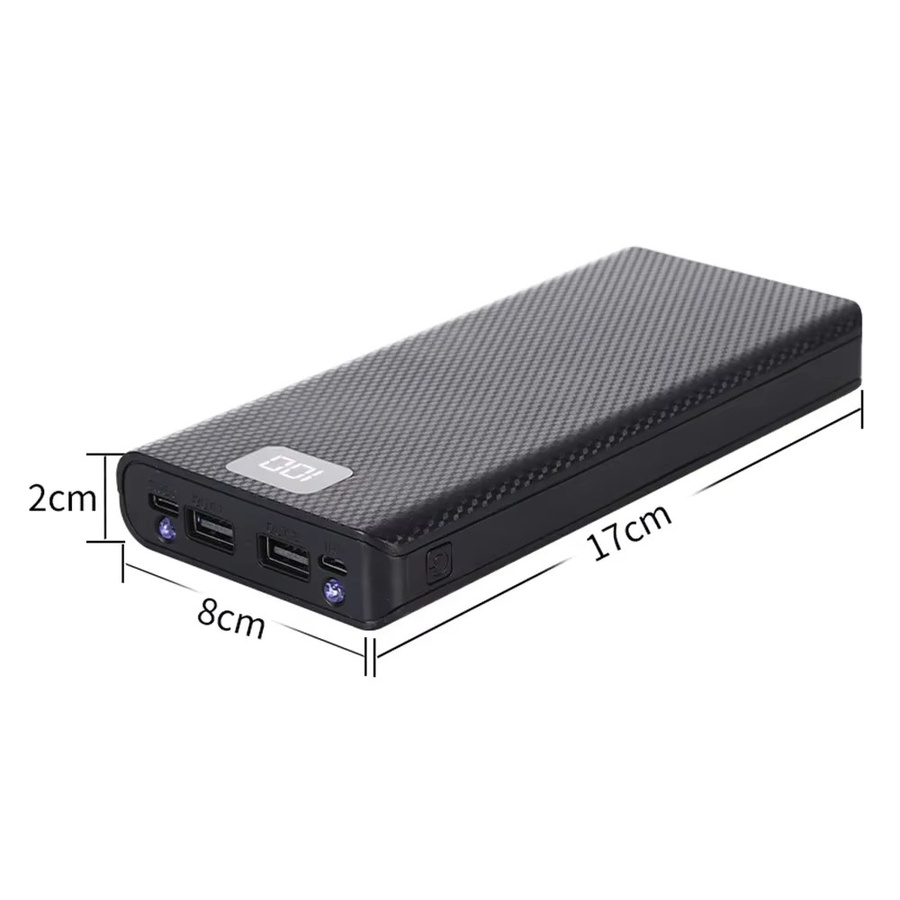 kebidumei DIY Powerbank Hülle für 18650 Batterien mit Dual USB und Typ C Anschluss in Schwarz oder Grün - Bild 3