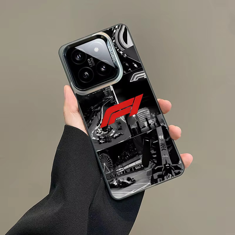 Handyhülle mit Formel-Rennwagen Design für Xiaomi 15 14 13 12 11 Pro Ultra, Laser Hard PC und TPU Case, Grau/Mehrfarbig - Bild 2