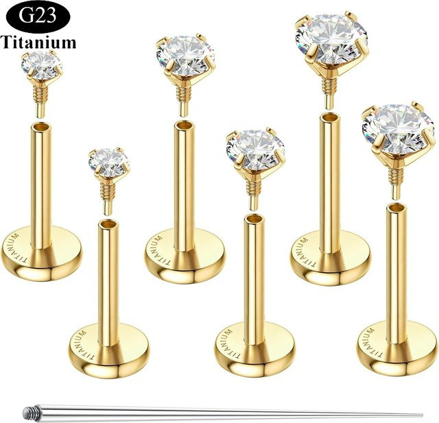 Bobisty Ohrstecker Titan, 14K Vergoldet, Unisex - Bild 1