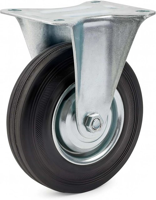 Wiltec Bockrolle mit 75 mm Vollgummirad in Schwarz für bis zu 50 kg Traglast - Bild 1