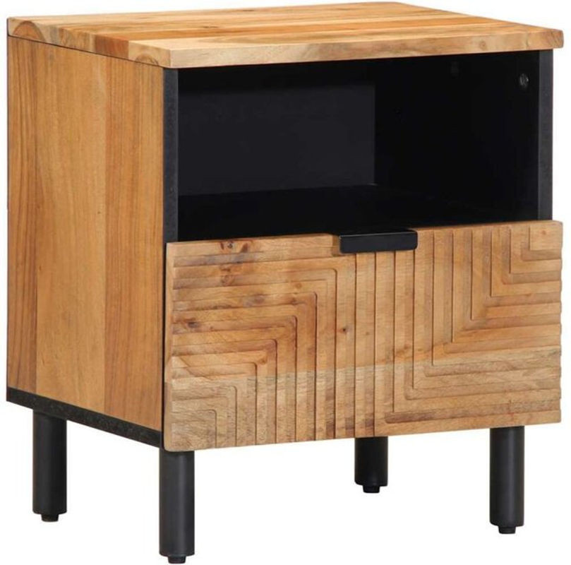 Vidaxl Nachttisch aus Massivholz Akazie in Braun, B/T/H: 40 x 33 x 46 cm - Bild 1