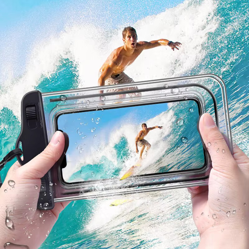 Ricestate IPX8 Universal Wasserdichte Handyhülle für iPhone, Xiaomi, Samsung und Huawei, Farbe: Blau und Transparent - Bild 6