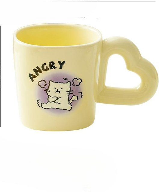 Keramiktasse mit Cartoon-Kätzchen Design in Beige, 420 ml - Bild 1