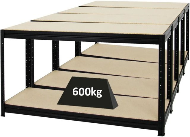 PROREGAL Werkbank Dino höhenverstellbar, Schwarz, H x B x T: 90 x 160 x 60 cm - Bild 1