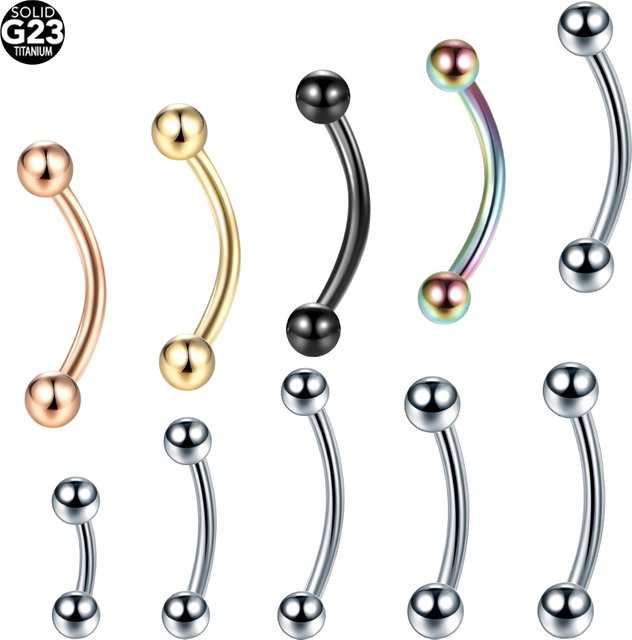 SWANJO Augenbrauenring G23 Titan, Banane, Unisex - Bild 1