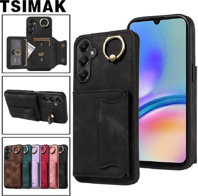 Ledertasche Ring Wallet Card Holder Cover für Samsung Galaxy A54 A34 A24 A14 A73 A53 A33 A23 A13 A52 A72 A32 4G A22 A12 A52S 5G in Gold - Bild 1