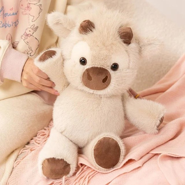 Hochlandrind Plüschtier, beige, 40cm - Bild 1
