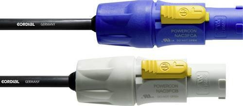 Cordial CFCA 5 FCB Strom Anschlusskabel mit 1x PowerCon-Stecker auf 1x PowerCon-Stecker, 5 m, Blau und Weiß - Bild 1